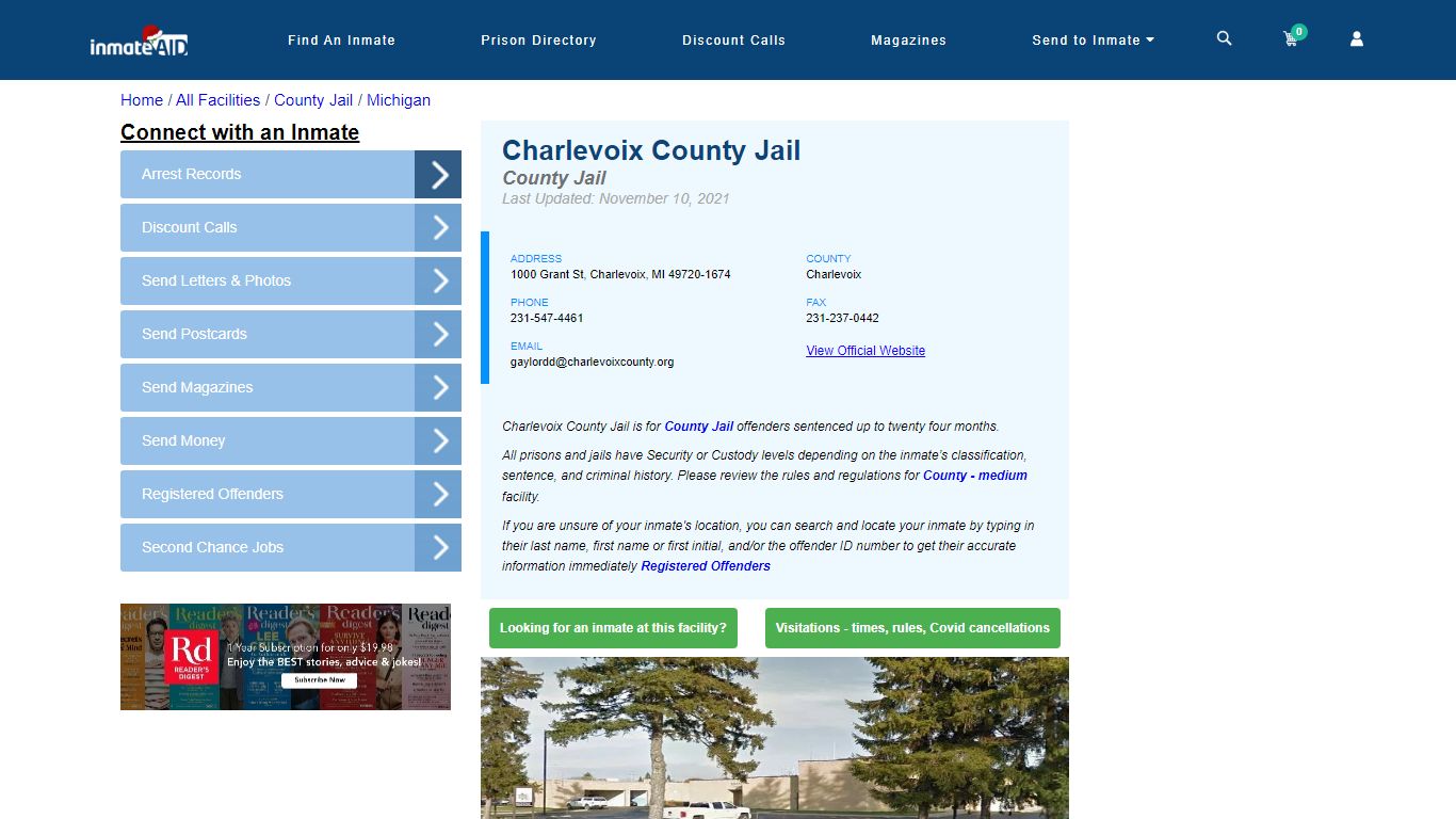 Charlevoix County Jail - Inmate Locator - Charlevoix, MI
